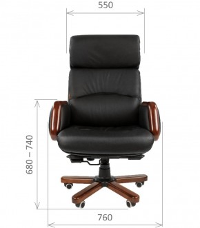 Кресло для руководителя CHAIRMAN 417 (Натуральная кожа) Черное в Екатеринбурге - ok-mebel.com | фото 4