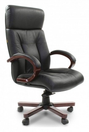 Кресло для руководителя Chairman 421 черный/орех темный, черный в Екатеринбурге - ok-mebel.com | фото 1