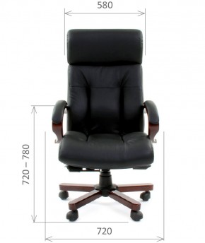 Кресло для руководителя CHAIRMAN  421 (Натуральная кожа) Черное в Екатеринбурге - ok-mebel.com | фото 4