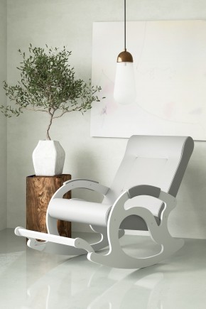 Кресло-качалка Тироль 12-К-КР (экокожа/белые) КРЕМ в Екатеринбурге - ok-mebel.com | фото