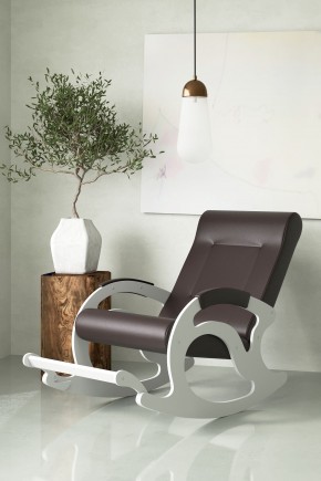 Кресло-качалка Тироль 12-К-В (экокожа/белые) ВЕНГЕ в Екатеринбурге - ok-mebel.com | фото