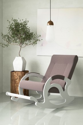 Кресло-качалка Тироль 12-Т-КМ (ткань/белые) КОФЕ С МОЛОКОМ в Екатеринбурге - ok-mebel.com | фото