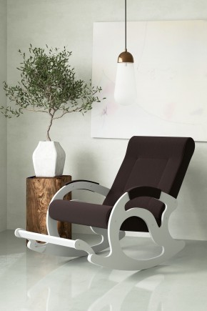 Кресло-качалка Тироль 12-Т-Ш (ткань/белые) ШОКОЛАД в Екатеринбурге - ok-mebel.com | фото