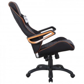 Кресло компьютерное BRABIX Techno Pro GM-003 (ткань черное/серое, вставки оранжевые) 531813 в Екатеринбурге - ok-mebel.com | фото 4