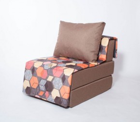 Кресло-кровать бескаркасное Харви (коричневый-геометрия браун) в Екатеринбурге - ok-mebel.com | фото