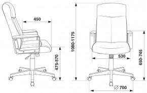 Кресло руководителя Бюрократ DOMINUS/#G серый 10-128 в Екатеринбурге - ok-mebel.com | фото 4