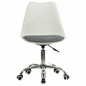 Кресло стул BRABIX "Eames MG-310 CH", хром, пластик белый, ткань серая, 532924 в Екатеринбурге - ok-mebel.com | фото