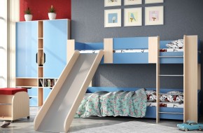 Кровать 2-х ярусная №6 с горкой (ЛДСП) в Екатеринбурге - ok-mebel.com | фото 1