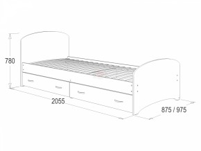 Кровать-6 одинарная с 2-мя ящиками (800*2000) в Екатеринбурге - ok-mebel.com | фото 2