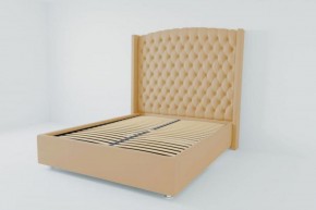 Кровать Берлин ЛЮКС с ортопедическим основанием 800 (экокожа бежевая) в Екатеринбурге - ok-mebel.com | фото 1