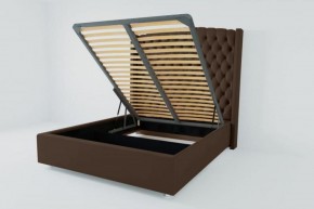 Кровать Берлин ЛЮКС с ПМ 1600 (экокожа коричневая) в Екатеринбурге - ok-mebel.com | фото 1