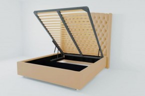 Кровать Берлин ЛЮКС с ПМ 800 (экокожа бежевая) в Екатеринбурге - ok-mebel.com | фото 2