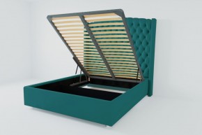 Кровать Берлин ЛЮКС с ПМ 800 (велюр бирюзовый) в Екатеринбурге - ok-mebel.com | фото 1