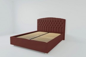 Кровать Берлин с ортопедическим основанием 1600 (велюр бордо) в Екатеринбурге - ok-mebel.com | фото 2
