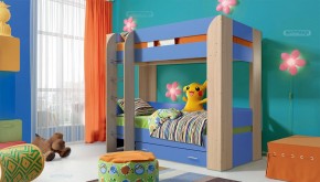 Кровать детская 2-х ярусная Юниор-6 с ящиком ЛДСП (800*1900) в Екатеринбурге - ok-mebel.com | фото