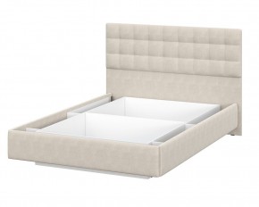 Кровать двойная №2 (универсальная 1.4х2.0) Серия 2 + основание с ПМ (Белый/Бежевый ткань/Квадро Бежевый ткань) в Екатеринбурге - ok-mebel.com | фото 3