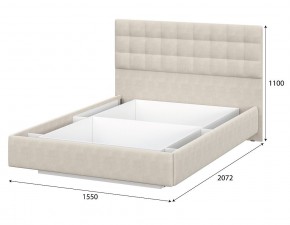 Кровать двойная №2 (универсальная 1.4х2.0) Серия 2 + основание с ПМ (Белый/Бежевый ткань/Квадро Бежевый ткань) в Екатеринбурге - ok-mebel.com | фото 4