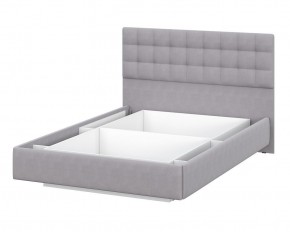 Кровать двойная №2 (универсальная 1.4х2.0) Серия 2 + основание с ПМ (Белый/Серый ткань/Квадро Серый ткань) в Екатеринбурге - ok-mebel.com | фото 3