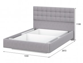 Кровать двойная №2 (универсальная 1.4х2.0) Серия 2 + основание с ПМ (Белый/Серый ткань/Квадро Серый ткань) в Екатеринбурге - ok-mebel.com | фото 4