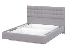 Кровать двойная №2 (универсальная 1.6х2.0) Серия 2 + основание с ПМ (Белый/Серый ткань/Квадро Серый ткань) в Екатеринбурге - ok-mebel.com | фото 3