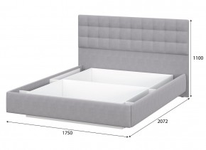 Кровать двойная №2 (универсальная 1.6х2.0) Серия 2 + основание с ПМ (Белый/Серый ткань/Квадро Серый ткань) в Екатеринбурге - ok-mebel.com | фото 4