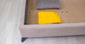 Кровать двойная Миа 160 + ортопед + ПМ + дно (арт. Аватар 390 (пудровый) / кант Лайт 10 Велюр (коричневый)) в Екатеринбурге - ok-mebel.com | фото 5