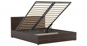Кровать двойная Синди 160 + ортопед + ПМ + дно (арт. Марика 468 к/з (шоколад)) в Екатеринбурге - ok-mebel.com | фото 3