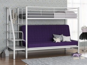 Кровать двухъярусная с диваном "Мадлен-3" (Белый/Фиолетовы) в Екатеринбурге - ok-mebel.com | фото 1