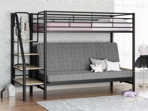 Кровать двухъярусная с диваном "Мадлен-3" (Черный/Серый) в Екатеринбурге - ok-mebel.com | фото