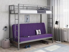Кровать двухъярусная с диваном "Мадлен" (Серый/Фиолетовый) в Екатеринбурге - ok-mebel.com | фото