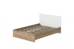 Кровать Эконом 1400 (Дуб крафт золотой/Белый текстурный) в Екатеринбурге - ok-mebel.com | фото