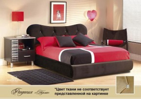 Кровать Феодосия 1600 со стразами в к/з "Классик 307 коричневый" (серия Норма) +основание +ПМ в Екатеринбурге - ok-mebel.com | фото