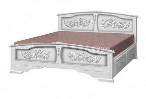 ЕЛЕНА Кровать из массива 1600 (Белый жемчуг) с 2-мя ящиками в Екатеринбурге - ok-mebel.com | фото