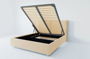 Кровать Корсика с ПМ 1400 (экокожа бежевая) в Екатеринбурге - ok-mebel.com | фото 1