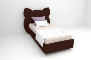 Кровать Котя с ортопедическим основанием 1200 (экокожа коричневая) в Екатеринбурге - ok-mebel.com | фото
