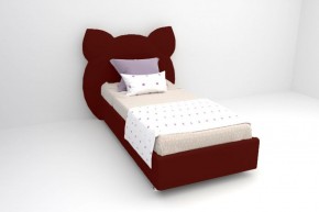 Кровать Котя с ортопедическим основанием 800 (велюр бордо) в Екатеринбурге - ok-mebel.com | фото