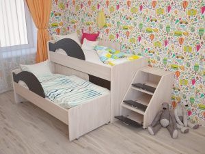 Кровать выкатная с лесенкой Матрёшка в Екатеринбурге - ok-mebel.com | фото 4