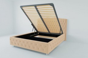 Кровать Нягань с ПМ 2000 (экокожа бежевая) в Екатеринбурге - ok-mebel.com | фото 1