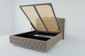 Кровать Нягань с ПМ 2000 (велюр серый) в Екатеринбурге - ok-mebel.com | фото 1