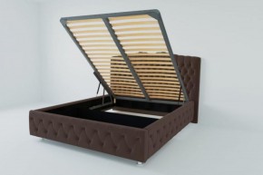 Кровать Нягань с ПМ 800 (экокожа коричневая) в Екатеринбурге - ok-mebel.com | фото 1