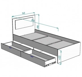 Кровать Ольга L48 (900) 2 ящика в Екатеринбурге - ok-mebel.com | фото 2