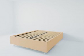 Кровать Подиум с ортопедическим основанием 1400 (экокожа бежевая) в Екатеринбурге - ok-mebel.com | фото 2