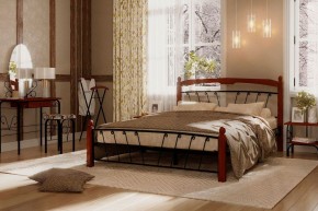 Кровать "Муза 1" КМД10 Черная (1600*2000) (ножки-махагон) с коваными изделиями в Екатеринбурге - ok-mebel.com | фото 3