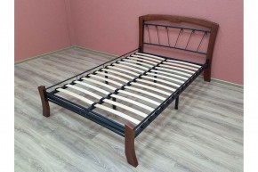 Кровать "Муза 4 Лайт" КМД9 Черная (1600*2000) (ножки-махагон) с коваными изделиями в Екатеринбурге - ok-mebel.com | фото 3