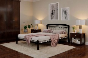 Кровать "Муза 4 Лайт" КМД9 Черная (1600*2000) (ножки-шоколад) с коваными изделиями в Екатеринбурге - ok-mebel.com | фото