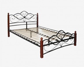 Кровать "Венера 1" КМД4.01 Черная (1400*2000) (ножки-махагон) с коваными элементами в Екатеринбурге - ok-mebel.com | фото 2