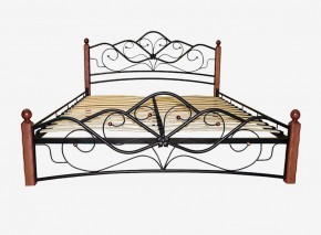 Кровать "Венера 1" КМД4.01 Черная (1400*2000) (ножки-махагон) с коваными элементами в Екатеринбурге - ok-mebel.com | фото 3