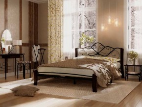 Кровать "Венера 4 Лайт" черная (1400*2000) (ножки-шоколад) с коваными элементами в Екатеринбурге - ok-mebel.com | фото