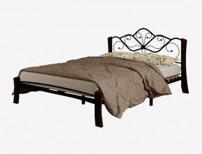 Кровать "Венера 4 Лайт" черная (1400*2000) (ножки-шоколад) с коваными элементами в Екатеринбурге - ok-mebel.com | фото 2