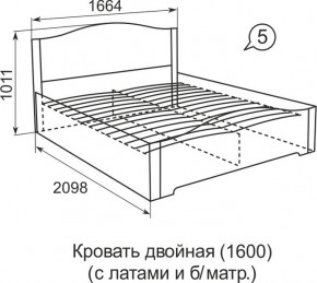 Кровать с латами Виктория 05 в Екатеринбурге - ok-mebel.com | фото 2